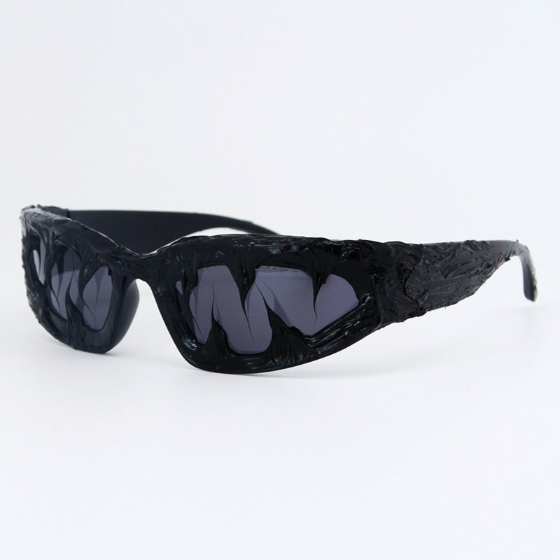 Trendy punk glasses venom glue dark
