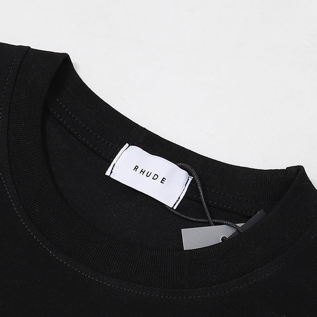 Rhude T Shirts Diamond Solid Color Letter Printing Cotton Casual Short Sleeve Men and Women