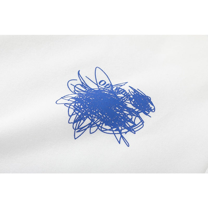 OW hoodie graffiti yarn arrow pattern pullover hooded