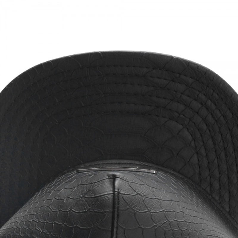 Trendy flat brimmed snapback hats leather iron logo