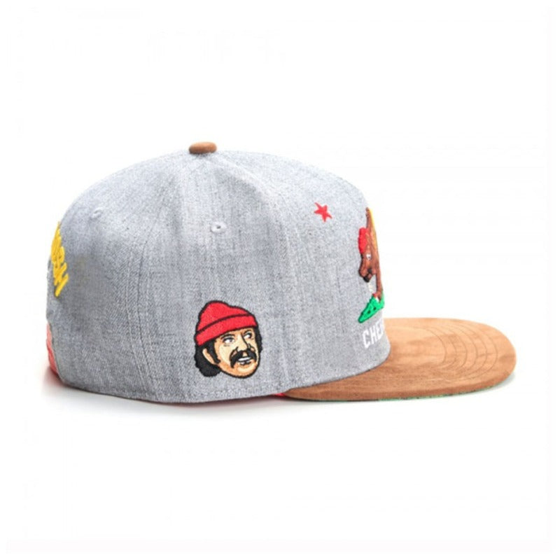 Trendy flat brimmed snapback hats cheech republic cap cartoon bear