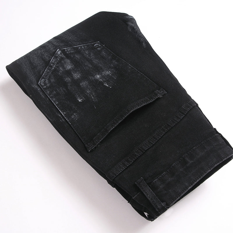Mens Fashion Jeans Star Rhinestones S3972#