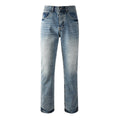 Mens trendy purple jeans, 100% cotton Jeans Rhinestones #9137
