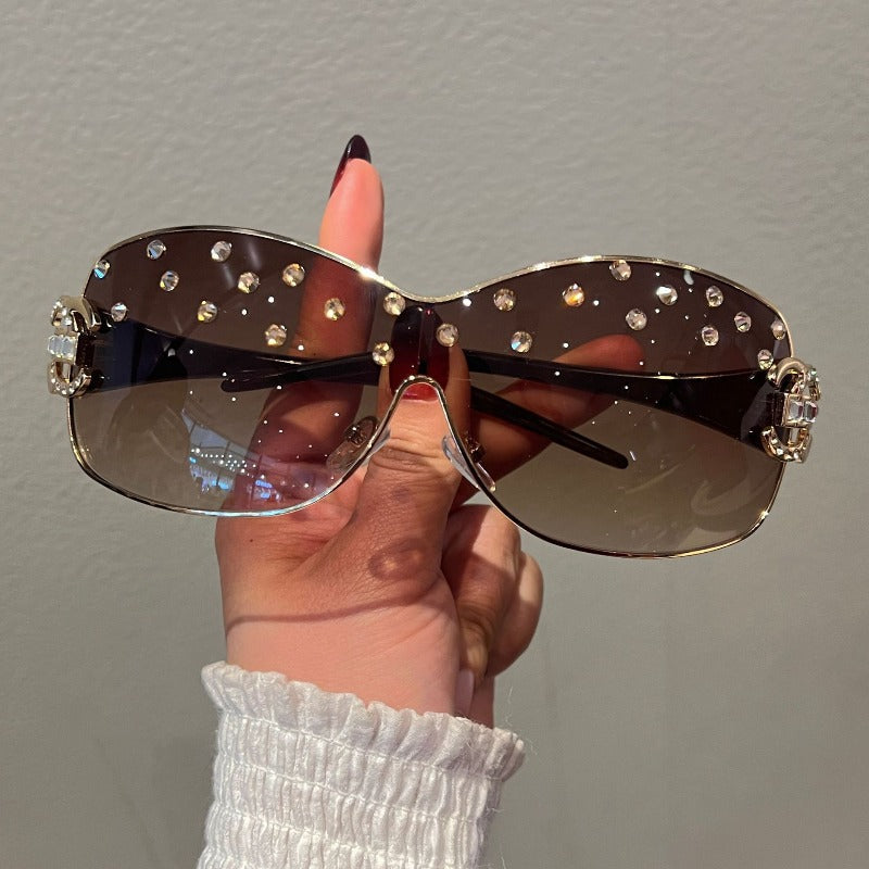 Trendy punk glasses diamond y2k