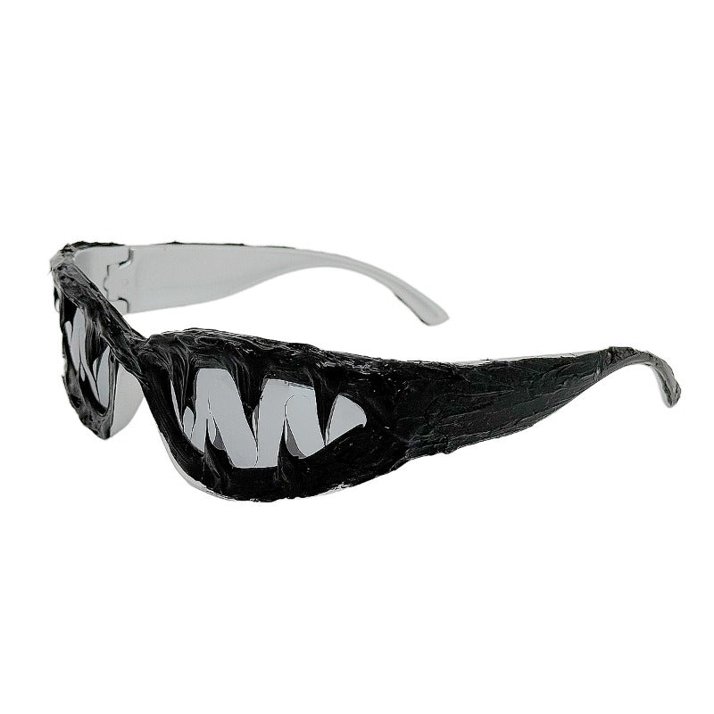 Trendy punk glasses dark style