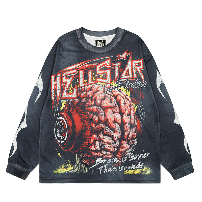 HS Long Sleeve Shirts Hip-hop loose oversize
