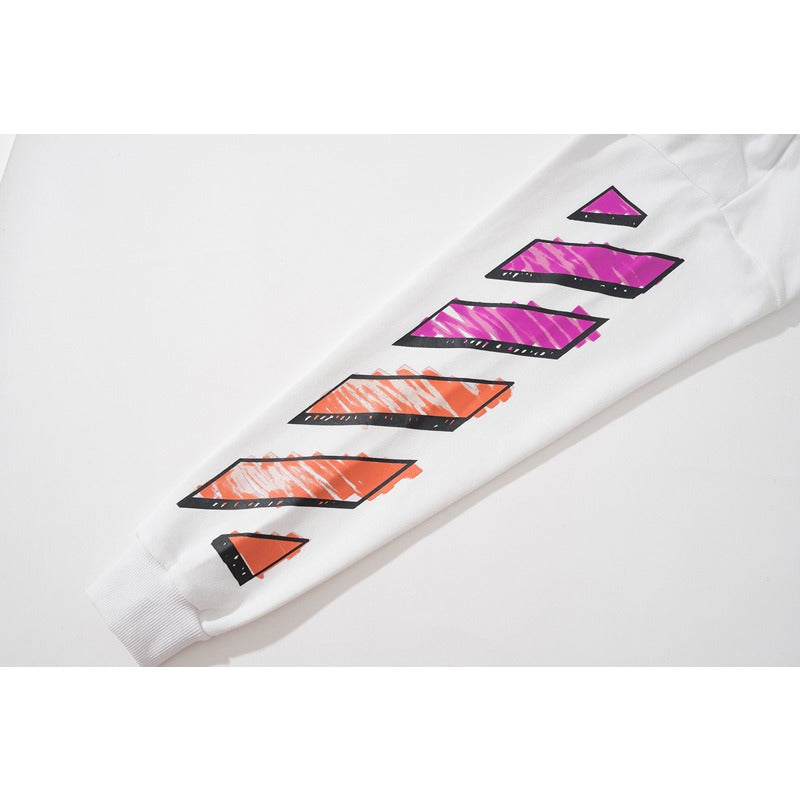 OW  hoodie pink orange gradual change arrow pattern hooded