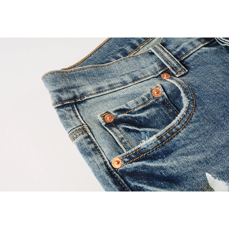 Mens trendy purple jeans, 100% cotton Pure Cotton High Street Trend
