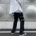 Men Jeans Black Straight Jeans Men's Loose Autumn