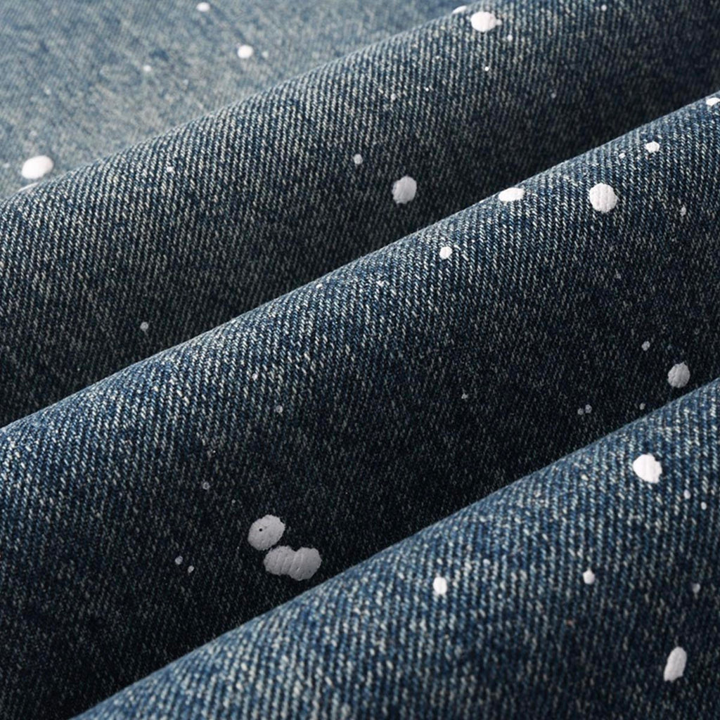 Mens trendy purple jeans, 100% cotton Jeans Rhinestones #9139