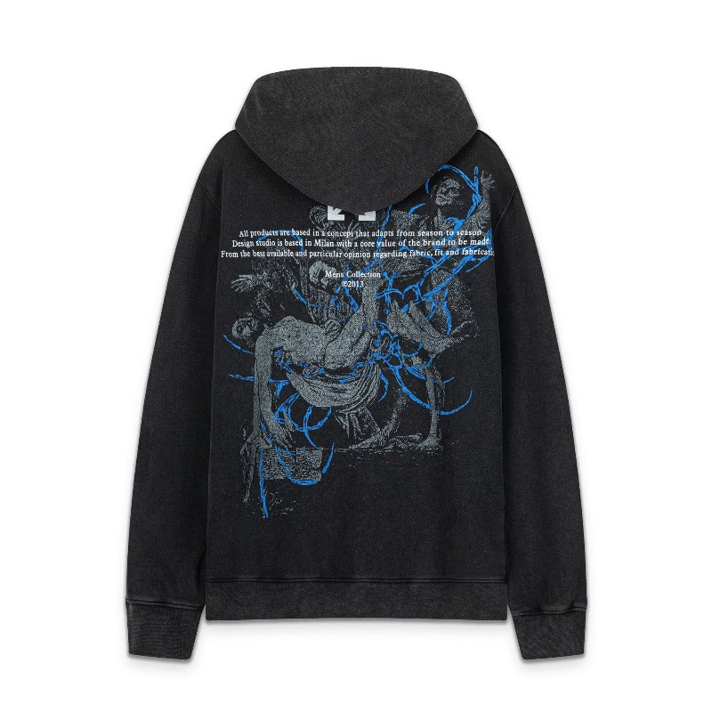 OW hoodie pocket letter portrait pattern pullover