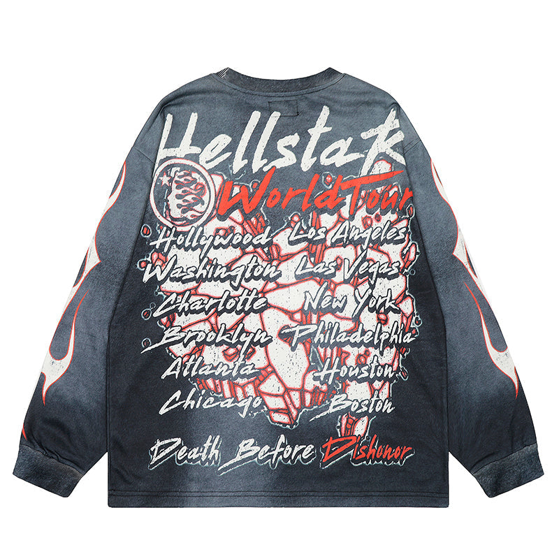 HS Long Sleeve Shirts Hip-hop loose oversize