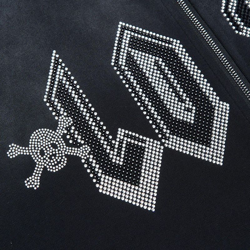 Lost intricacy Hoodie rhinestones