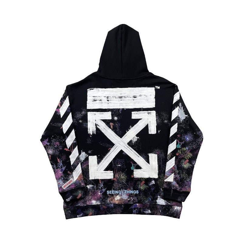 OW  hoodie Fireworks Arrow Pattern Pullover Hood