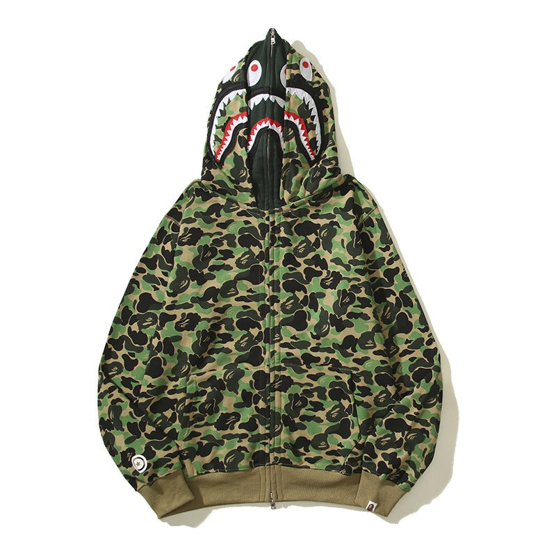 Ape Hoodie Camouflage Alphabet Double Hat Sweater Autumn Winter