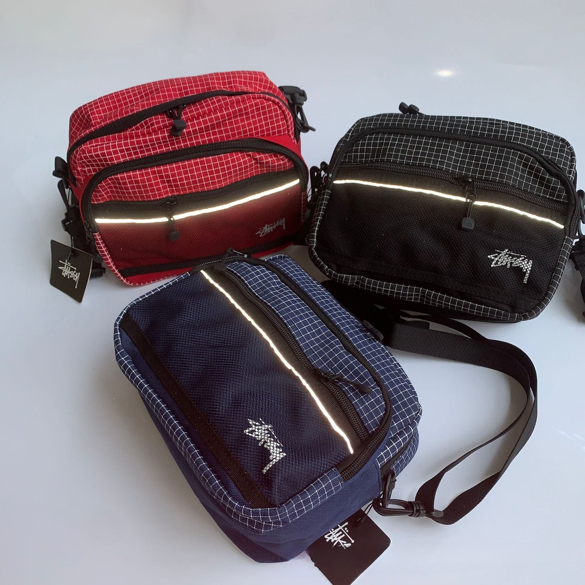 Mens Stussy Bag Stusy Plaid Shoulder Crossbody Bag Men's Shoulder Bag