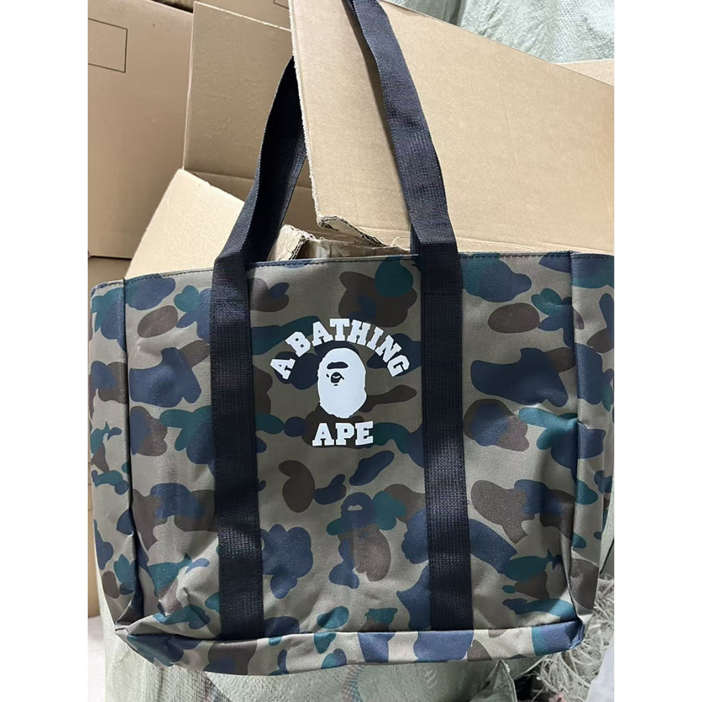 Bathing Ape Bape Bag Camouflage Large Capacity Waterproof Casual Shoulder Portable Tote Bag