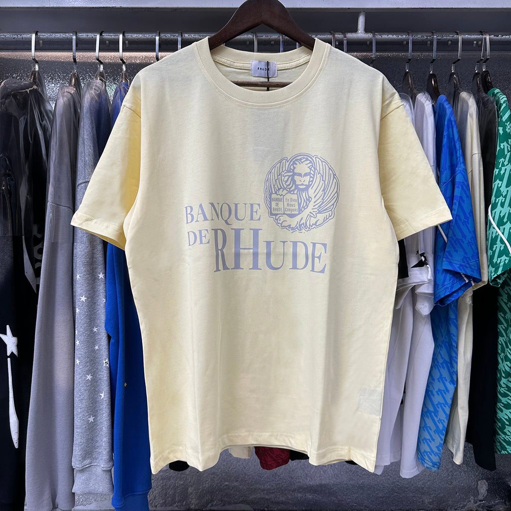 Rhude T Shirts Egyptian Pharaoh Print Cotton Casual Short Sleeves Men and Women