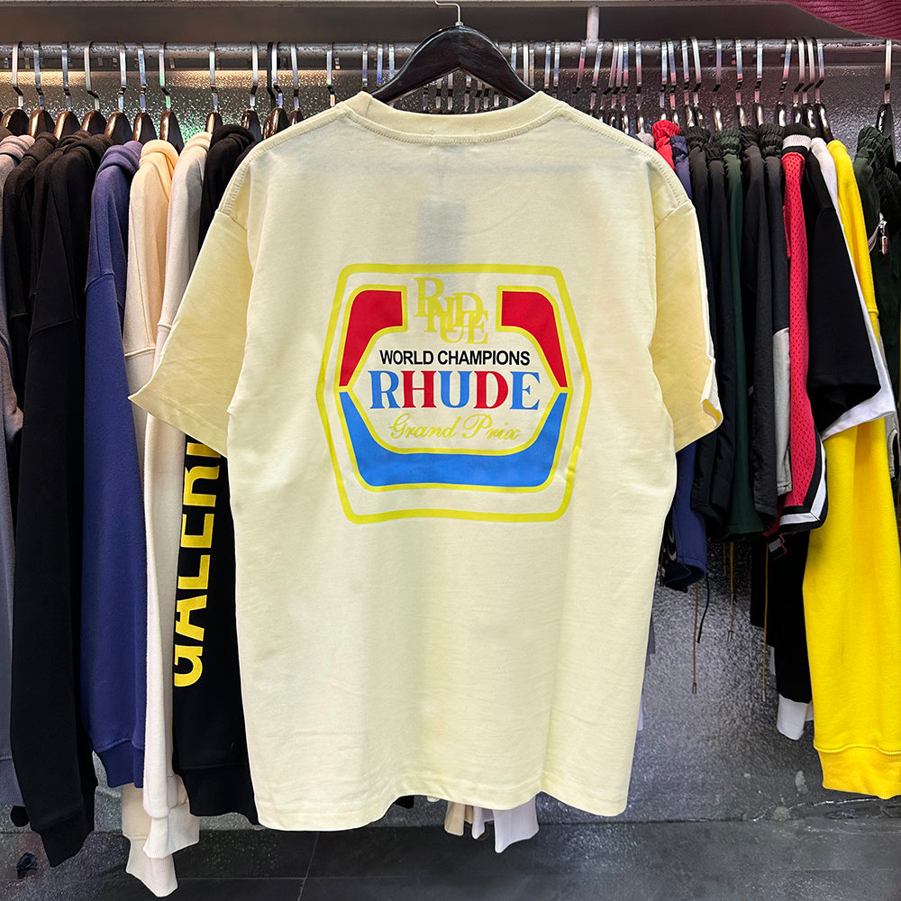 Rhude T Shirts Printed Cotton Loose Short Sleeves Men and Women