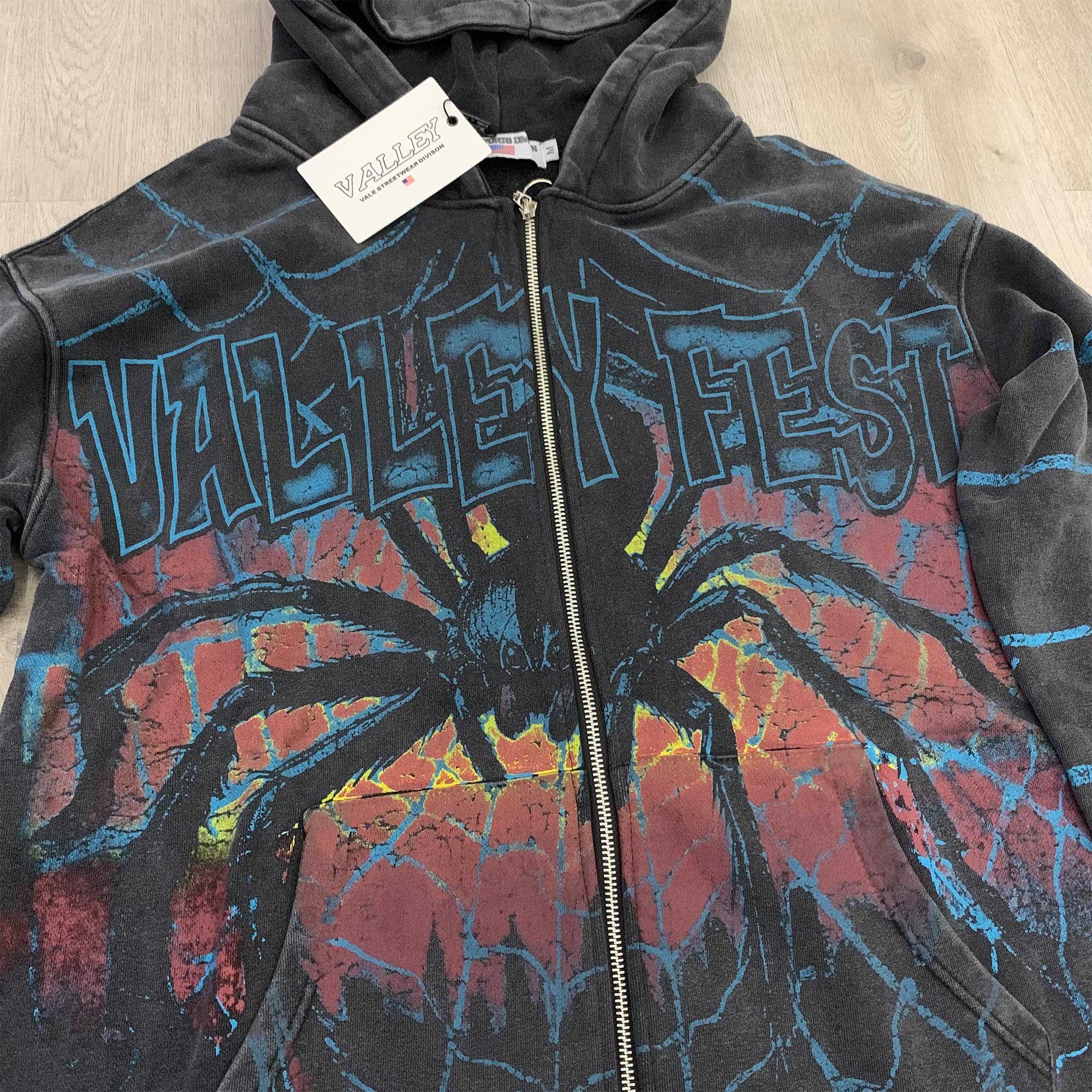 Valeforever Vale Hoodie Spider Web Print Cardigan