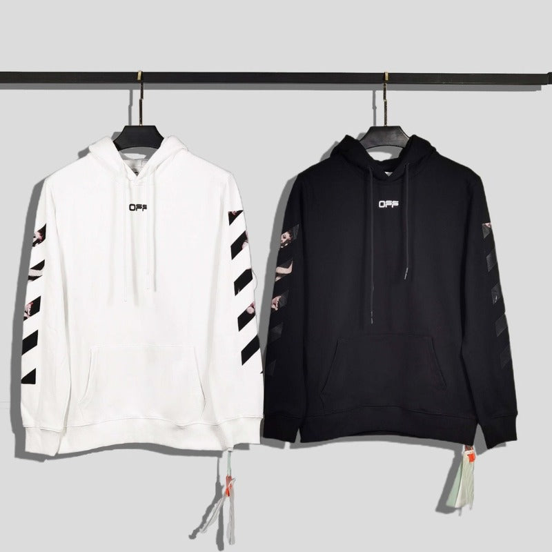 OW  hoodie Angel Wings Arrow Pattern Pullover Hood