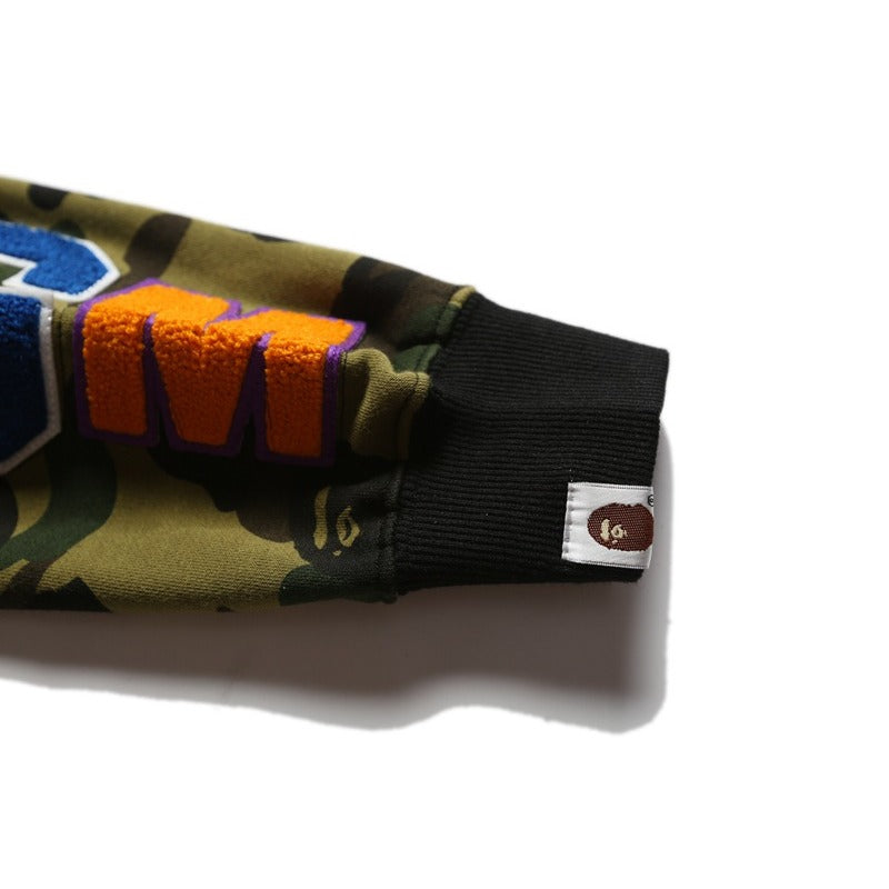 Bathing Ape Hoodie Splicing Camouflage Sweater Male Shark Autumn