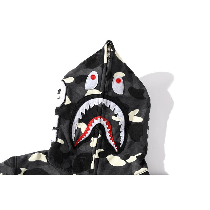 Bathing Ape Hoodie camouflage luminous sweater men's autumn and winter cardigan