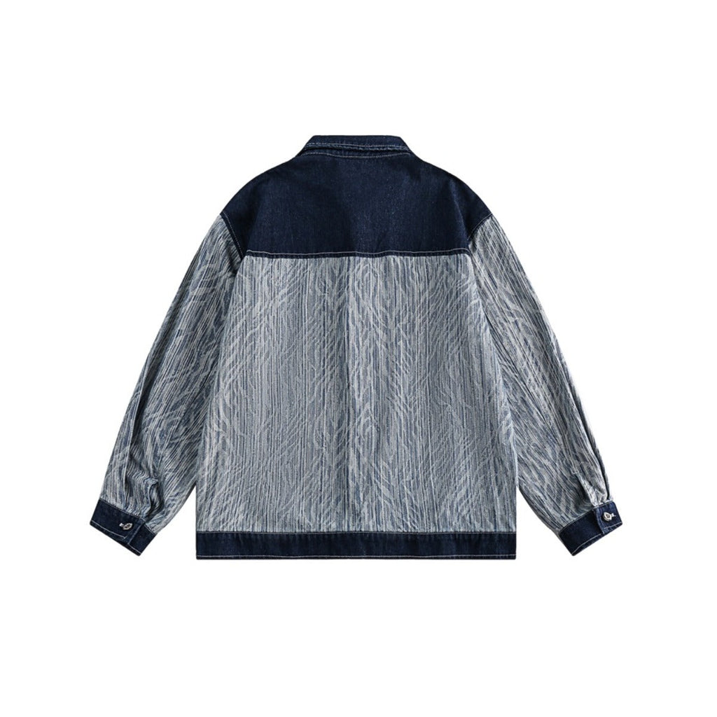 Unisex Jacket Retro Washed Denim Clothes Jacket Men's and Women's Loose Stitching Cardigan Jacket