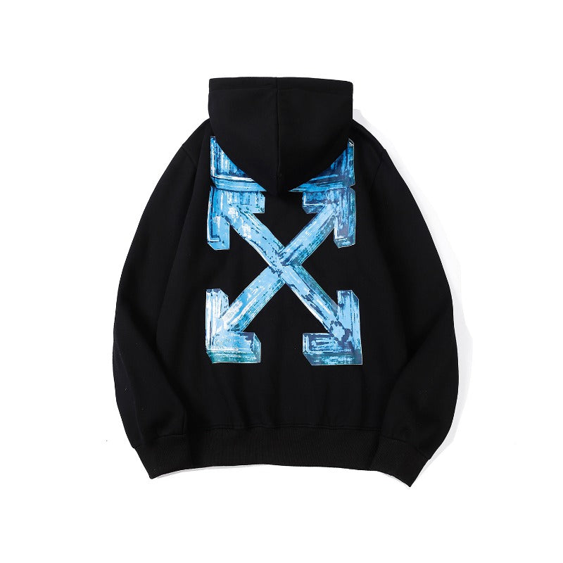OW  hoodie3D stereo arrow pattern print casual versatile pullover hooded