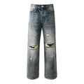 Mens trendy purple jeans, 100% cotton Rhinestones #9131