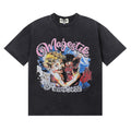 MAJESTIK T Shirts We Are Friends Garment Dyed Printing Crop Tee Hot Diamond