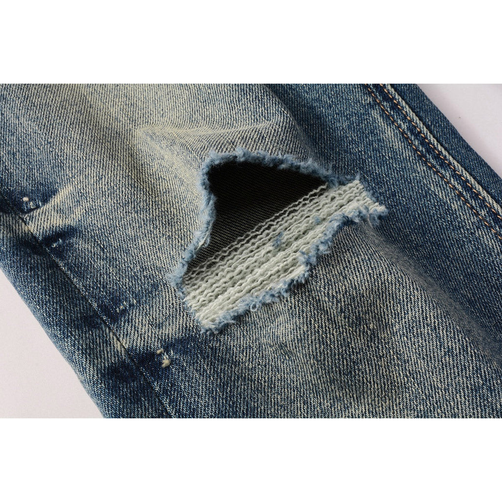 KSUBI Jeans Slim Fit Casual Ripped Jeans