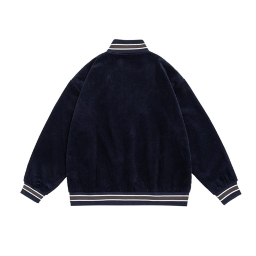 Unisex Jacket Vintage Baseball Uniform Jacket Men's and Women's Loose Embroidered Corduroy Jacket