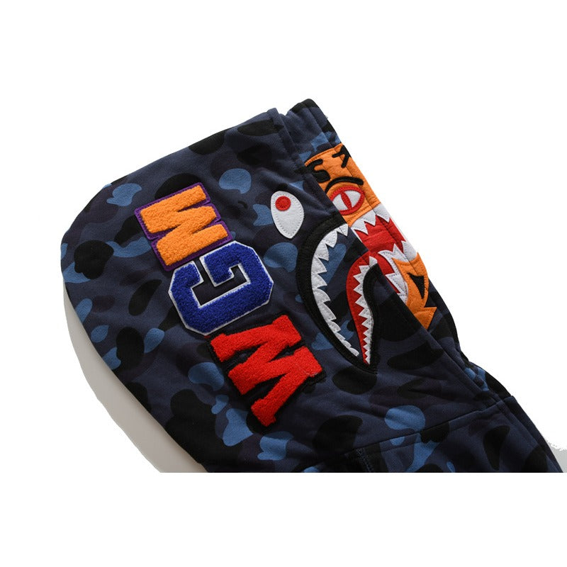 Ape Hoodie Double Hat Tiger Head Sweater Men's Cardigan