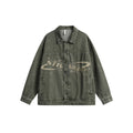 Unisex Jacket Vintage Embroidered Loose Lapels Jacket Spring and Autumn Coat