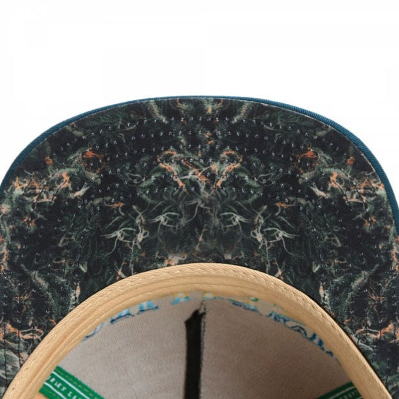 Trendy flat brimmed snapback hats cartoon bear kushstock cap for men and women