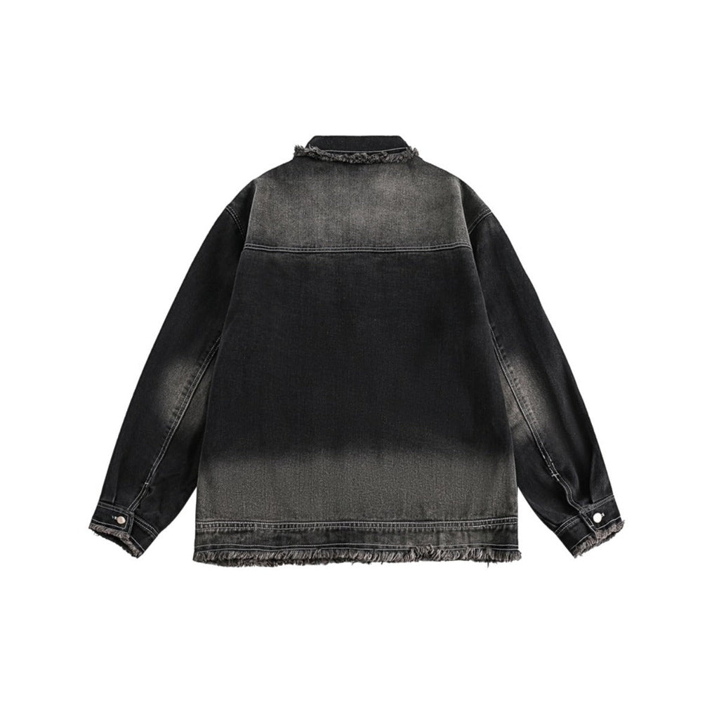 Unisex Jacket Retro Washed Burr Denim Clothes Jacket
