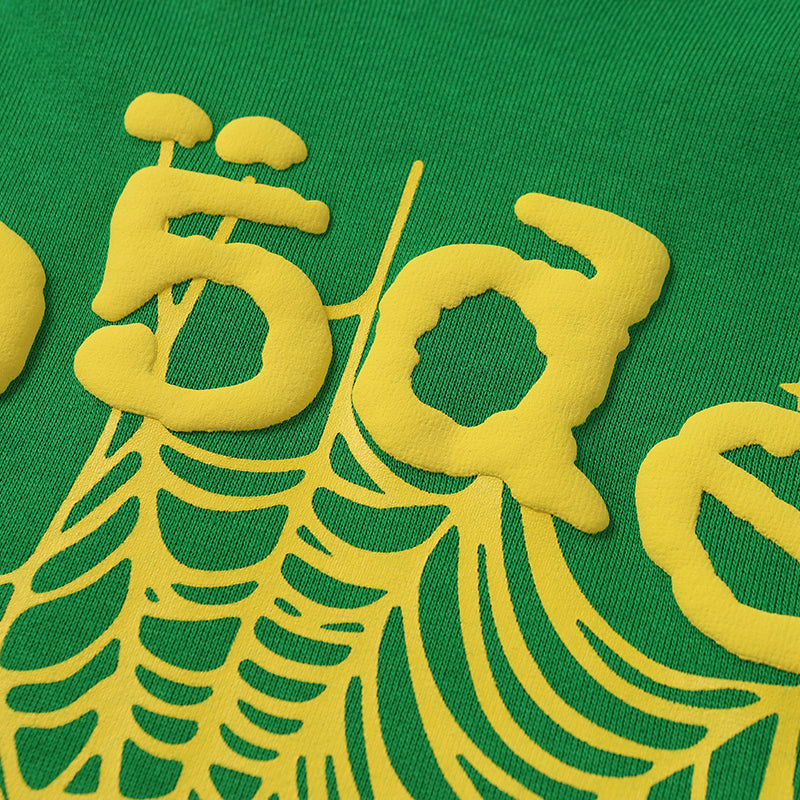 Sp5der Hoodie Cobweb Puff Print Pure Cotton