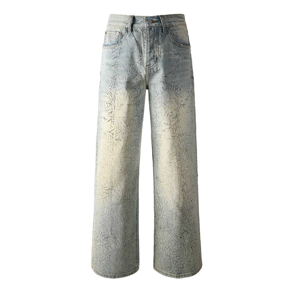 Mens trendy purple jeans, 100% cotton Jeans Rhinestones #107