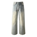 Mens trendy purple jeans, 100% cotton Rhinestones #107