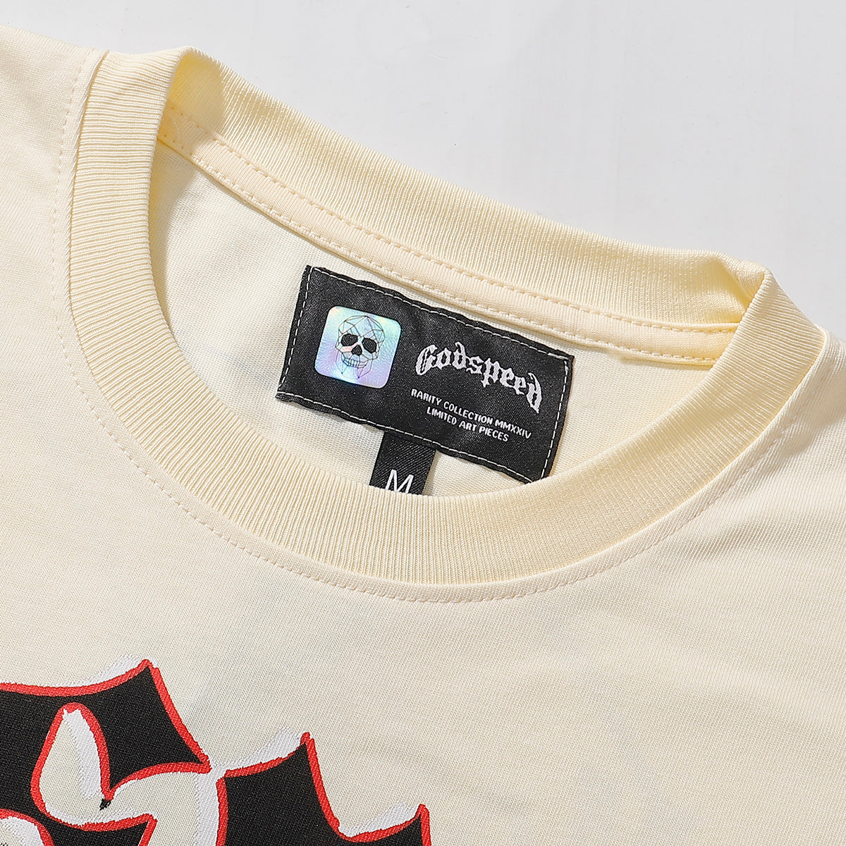 Godspeed T Shirts Newspaper Skull Printing Cotton Casual Short Sleeves Men and Women