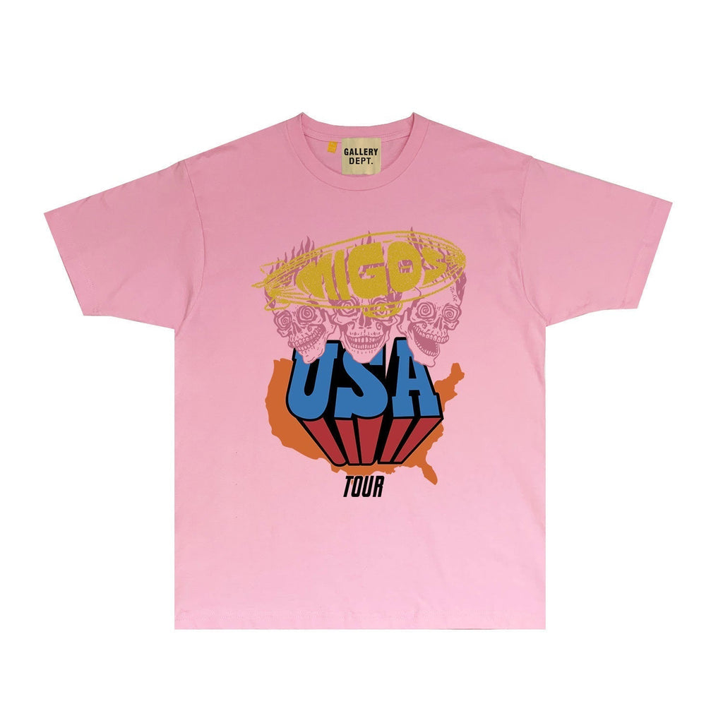 Gallery Dept T Shirt Retro Printed Loose Short-Sleeved Shirt (part2)