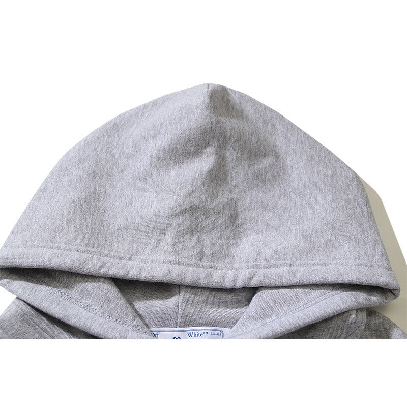 OW hoodie ECG Pattern Arrow Sleeve Hood