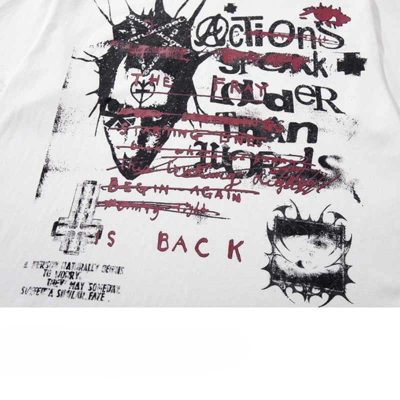 High-quality pure cotton T-shirt high street punk subculture teen