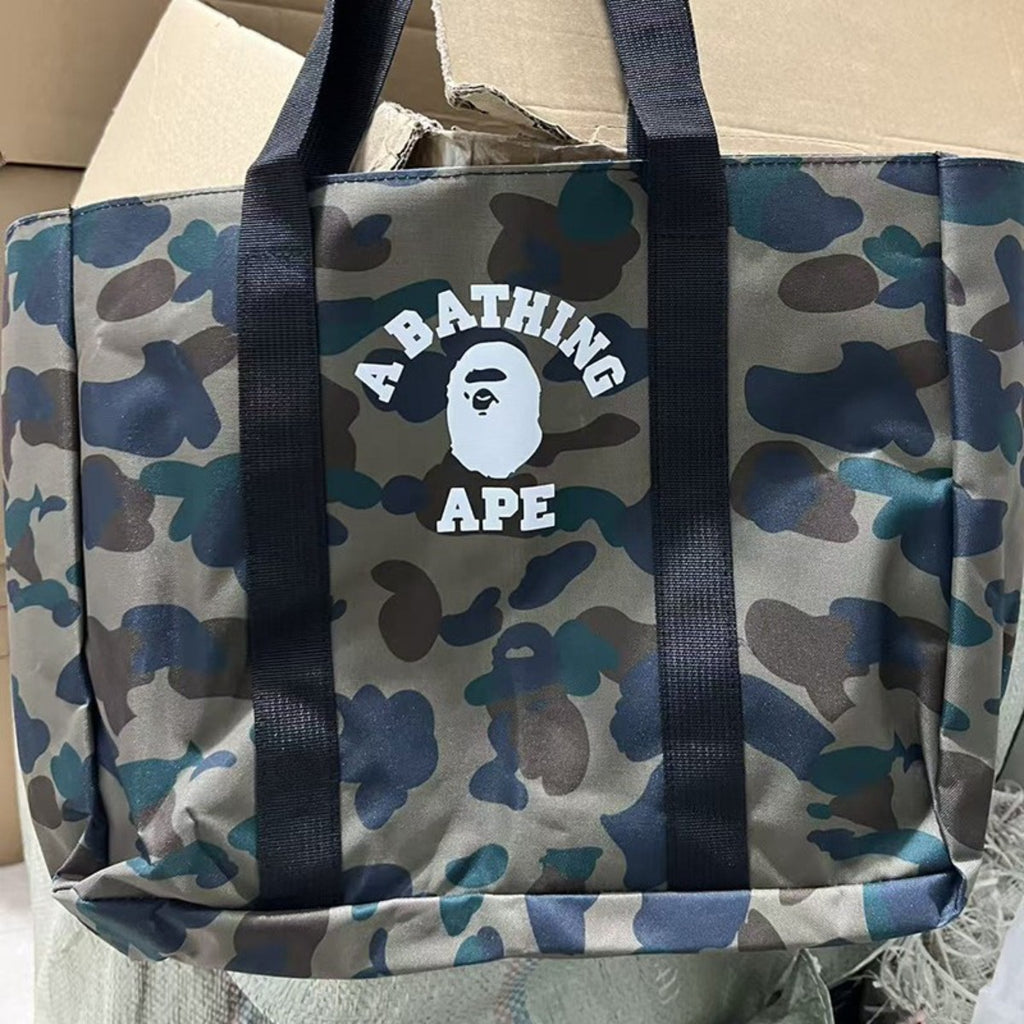 Bathing Ape Bape Bag Camouflage Large Capacity Waterproof Casual Shoulder Portable Tote Bag