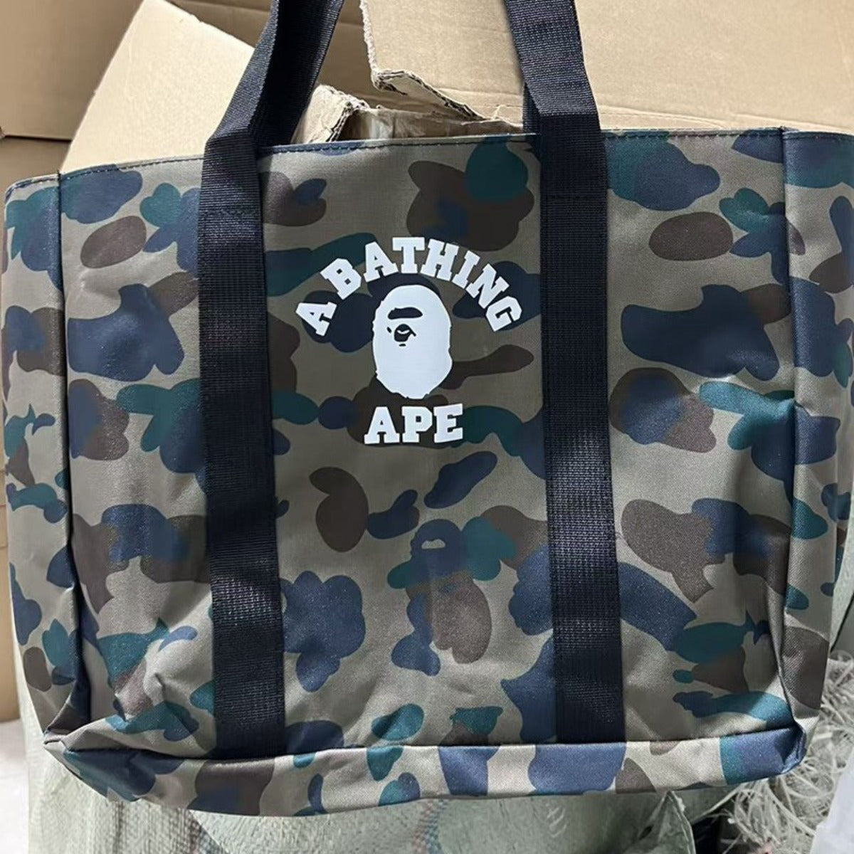 Bathing Ape Bape Bag Camouflage Large Capacity Waterproof Casual Shoulder Portable Tote Bag