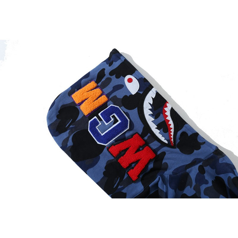 Ape Hoodie Classic Camo Shark Hooded Cardigan Zip Embroidery