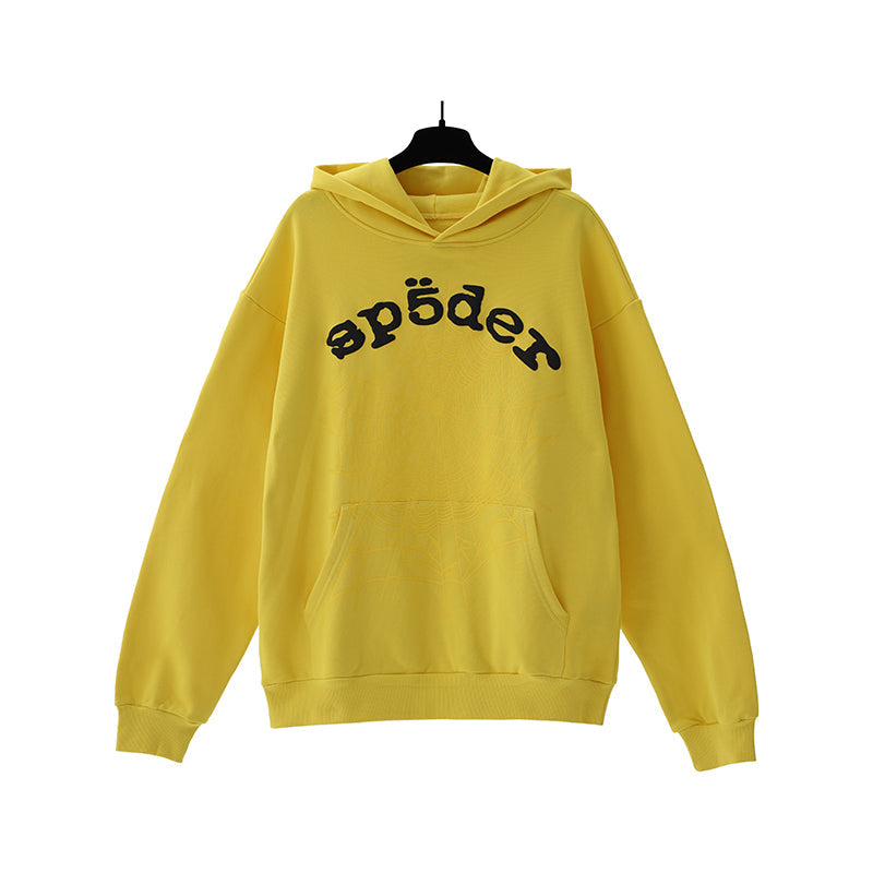 Sp5der Hoodie Cobweb Puff Print Pure Cotton