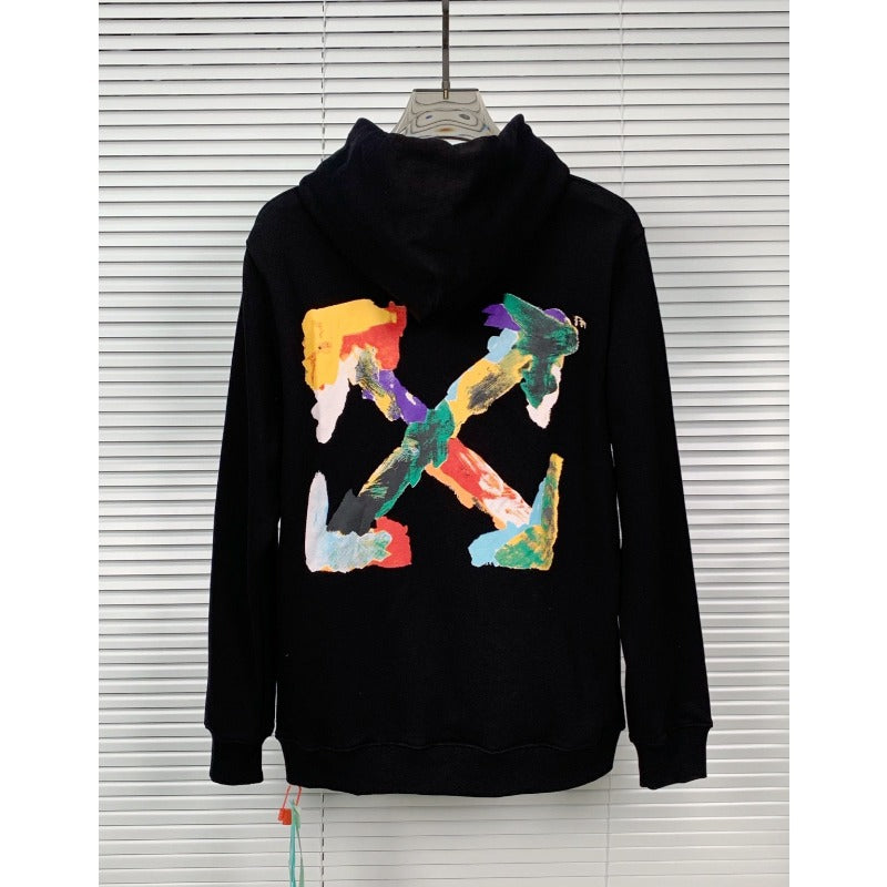 OW  hoodie painted arrow pattern hooded