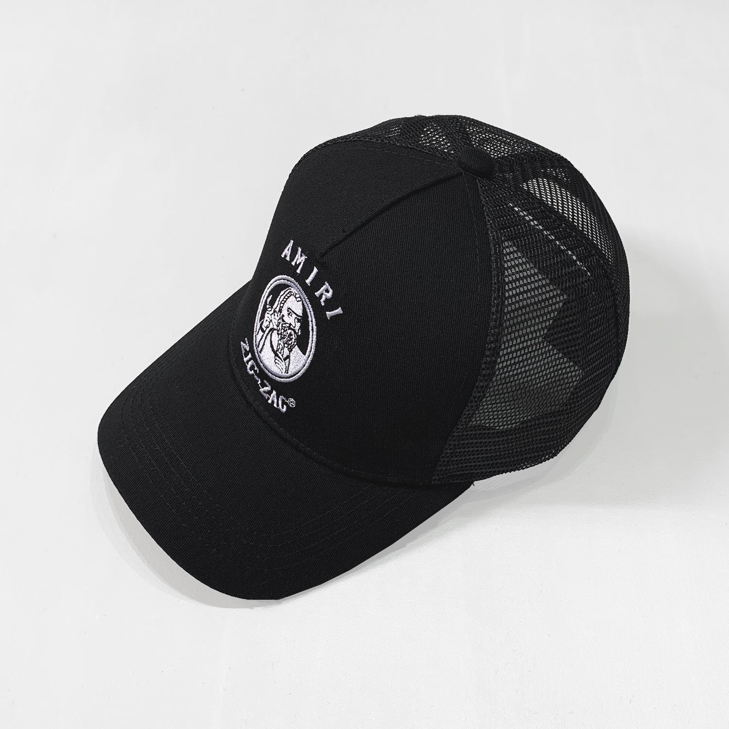 Amiri Hat Peaked Cap Sunshade Beach Casual Hat Adjustable Metal Lock Baseball Cap